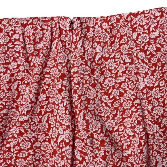 American Eagle Ditsy Floral Lined Rust Red Skater Mini Skirt Size Small - Picture 6 of 8